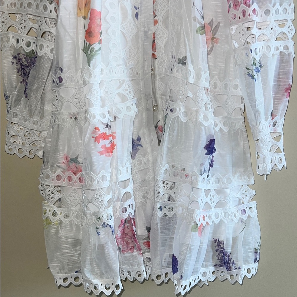 Lai Meng Five Cats Floral Lace Long Sleeve Dress Size Small New With Tag - Picture 9 of 16